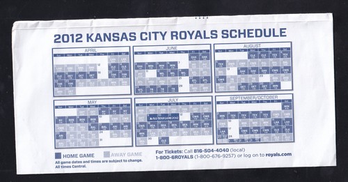 2012 kansas city royals ticket - 2012,